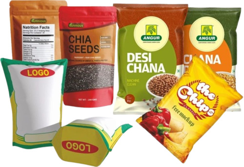 Food Packaging Pouches - Plastic Material, Multi Color Pattern | Versatile Usage for Effective Food Protection and Storage