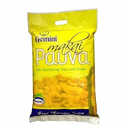 Food Packaging Pouches - Printed Plastic Material, Yellow Color | Ideal for Food Packaging Solutions