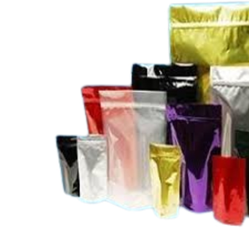 Multicolor Stand Up Zipper Pouches - Plastic Material, Printed Design | Durable Multi-Color Packaging Solution