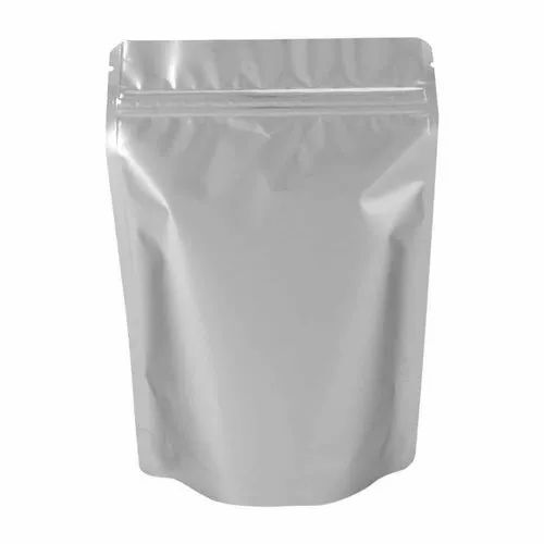 Aluminum Stand Up Pouch - Aluminum Material, Plain Pattern, Silver Color, Matt Finished Surface | Stand Up Pouch Design, Versatile Packaging Solution