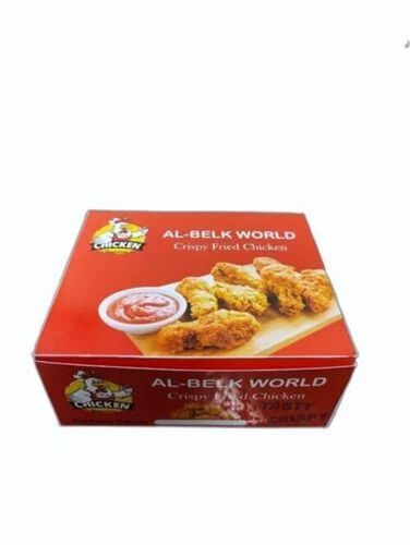 Chicken Packaging Box - 350 GSM Multi Color Paper, Rectangular Shape, Printed Design in Red