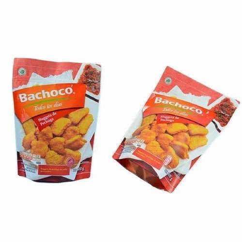 Food Packaging Pouches - Plastic, Glossy Finish, Multi Color Printed Design | Versatile Food Packaging Solution