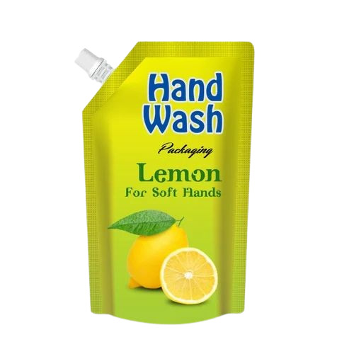 Hand Wash Packaging Pouch - PET (Polyester) 8*12 Inches , Rotogravure Print with Matte Finish and Double Layer Lamination