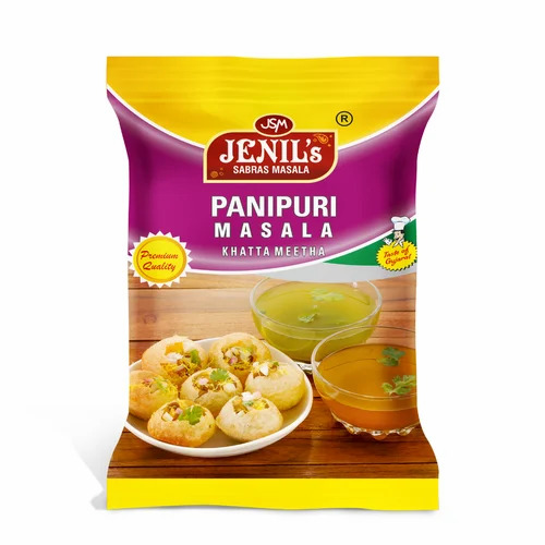 Jenil Sabras Khatta Meetha Panipuri Masala - 40g Powder, Brown Color | Good Quality Packaging, FSSAI Certified, Store in a Dry Place