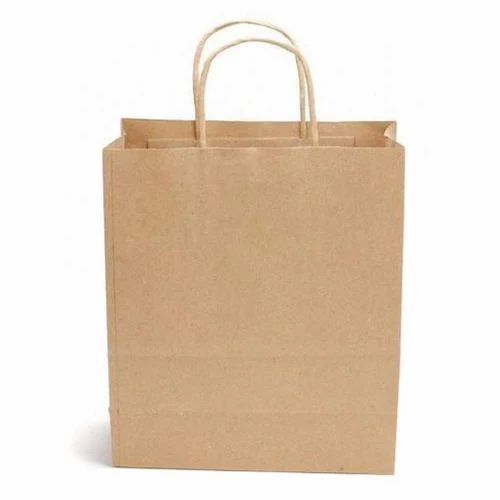 Kraft Paper Carry Bag - Kraft Material, 8 x 5 x 3.75 Inch, Brown Color | Biodegradable, Moisture Proof, Recyclable, Max Load 5kg