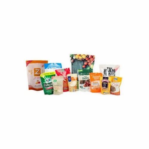 Multicolor Stand Up Zipper Pouches - Plastic Material Printed Design | Stand Up Bag Versatile Packing Solution for Various Applications