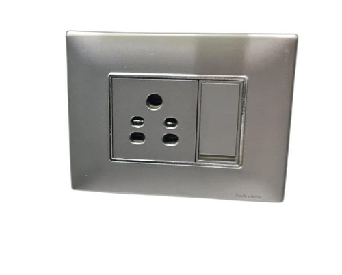 Single Switch Socket Set - Polycarbonate 1 Module Graphite Grey | 6A Current Rating 240V Input Voltage Designed for Home Appliances