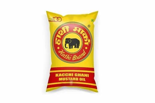 1 Litre Kachi Ghani Mustard Oil - Organic Mustard Seed | 100% Purity, Cooking Use, FSSAI Certified, 12 Months Shelf Life, Pouch Packaging