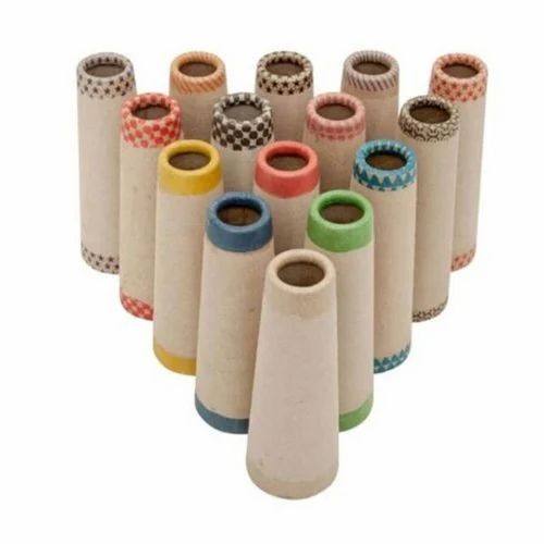 Colored Kraft Paper Cones - Cone Shape 5 mm Length Brown Color | Eco-Friendly Portable Designed for Textile Industry Use