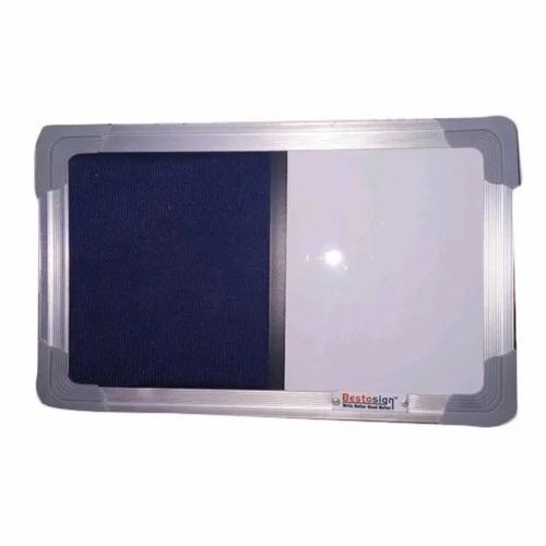 Laminated Notice Board - Wooden & PVC Laminated, 12x36 Inch, Blue and White | Wall Mount, Rectangular Shape, Ideal for Office Use
