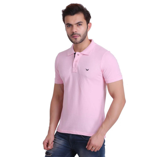 Plain T Shirts - Cotton Fabric, Customized Size, Pink Color, Light Weight and Breathable, Short Sleeve Polo for Adults, Unique Design