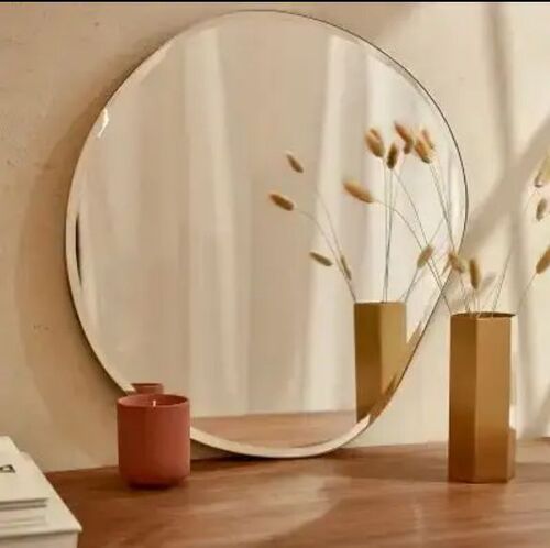 Asymmetrical Wall Mirror - Color: White