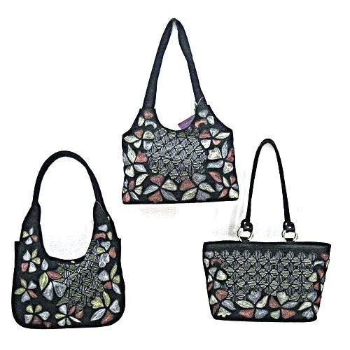 Ladies Handbag - Canvas Material, Standard Size, Multi-Color, Moisture Resistant, Easy to Carry, Printed Design, Button Closure, Clutch Style, Washable