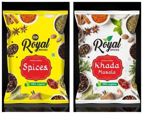 Printed Spices Packaging Pouch - Plastic Material, Multi Color Design | Ideal for Secure Spice Storage, Versatile Usage, Printed Pattern