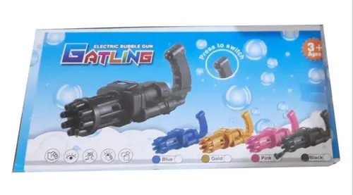 Bubble Gun - Plastic Gatling Design , Gun-Shaped/Cute Shapes, Durable/Impact-Resistant, Indoor/Outdoor Usage for Kids & All Ages