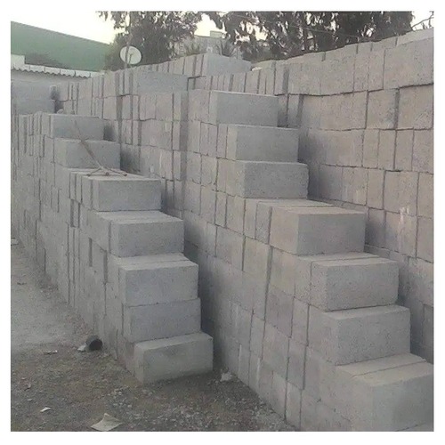 Cement Blocks - Ordinary Concrete Blocks, Manual Method, Gray Color, Very Good Quality, Durable, Fine Finished, 100% Porosity, Rectangular Shape