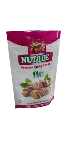 Pistachios Packaging Pouch - LDPE Material, 8x12 Inch Size, Multi-Color Printed Standup Pouch with Glossy Finish and Zipper Closure | Features Multi Layer Lamination