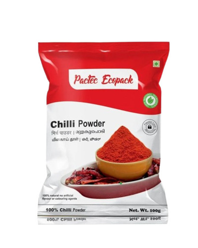 Red Chilli Powder Packaging Pouch - LDPE, 6x3 Inch, Multi-Color, Glossy Finish, Printed with Rotogravure, Heat Sealed, Multi Layer Lamination