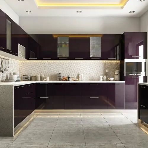 L Shape Modular Kitchen - Counter Top Size: .
