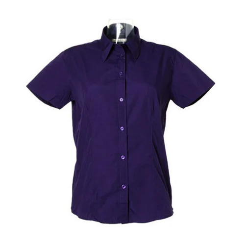 Ladies Cotton Shirts - Cotton, All Sizes Available, Blue Color | Classic Collar, Anti Wrinkle, Embroidered Style for Casual Wear