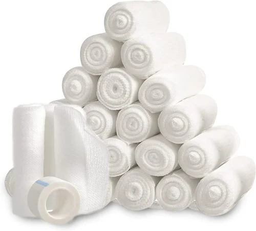 White Gauze Roll Bandage - Cotton 5.5x1.5 Foot White | Low Adhesiveness Medium Durability Thin Thickness Breathable Non-Sterile