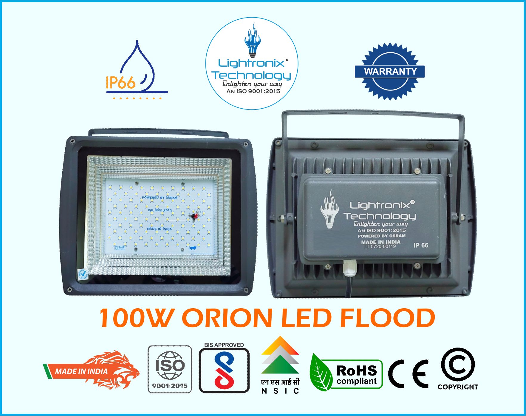 100W Led Flood Lamp With Energy Saving Light - Ip Rating: Ip65/Ip66