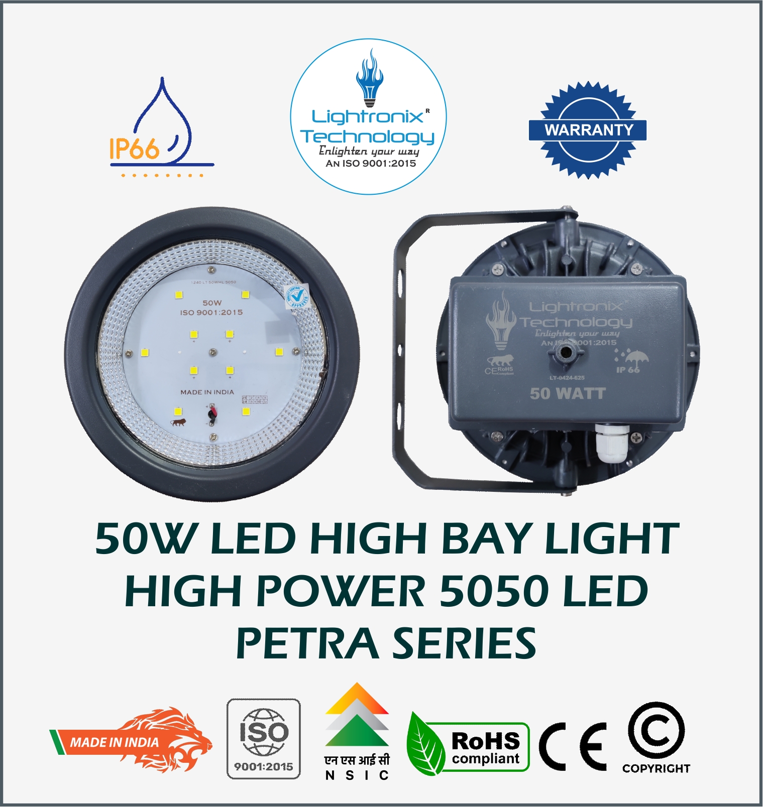 50 Watt Led High Bay Light Petra Model