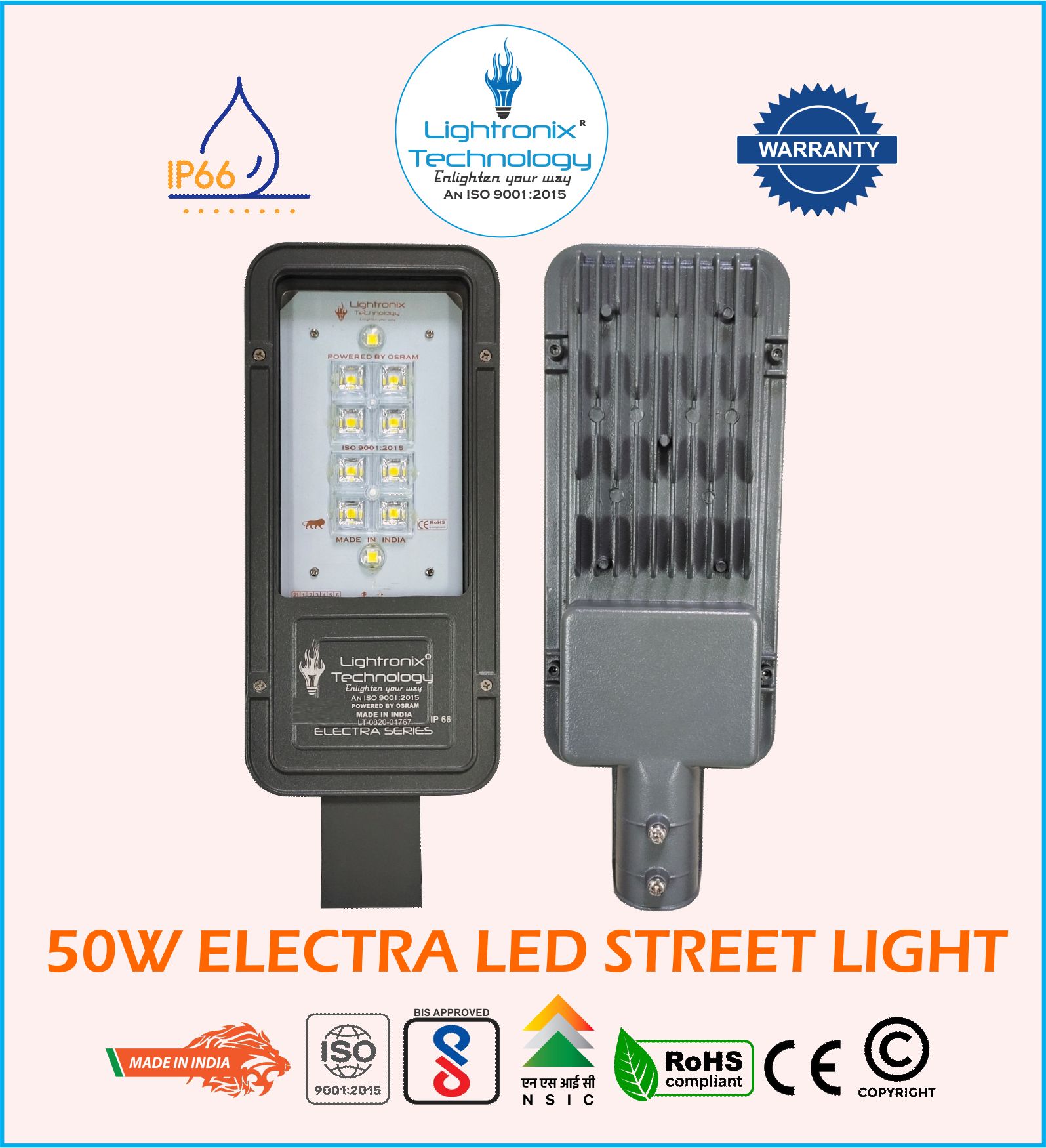 50W Electra Led Street Light - Color: White