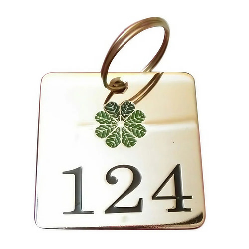 Stainless Steel Key Chain - Polished Finish Square Shape Golden Color | Antique Plated Multi-Color Metal Indian Printed Style