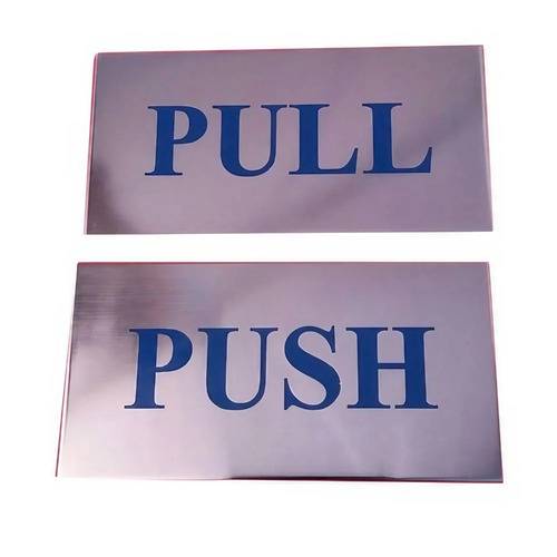 Steel Pull Push Name Plate - Material: Alloy