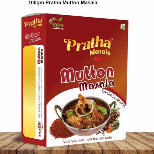 100gm Pratha Mutton Masala - Powder Form Brown Color Shelf Life: 6 Months | FSSAI Certified Storage: Dry Place Usage: For Cooking Spicy Taste
