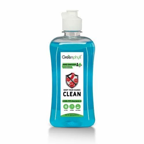 250 Ml Hand Sanitizer - Ethanol, Blue Color | Kills 99.9% Germs, 12 Months Shelf Life, Store in Dry Place
