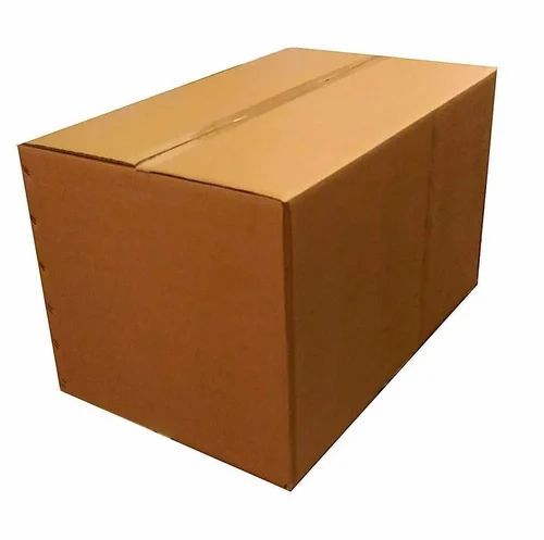 5 Ply Corrugated Packaging Boxes - 10 Kg Weight Capacity, Brown Laminated Coated Full Overlap Slotted Rectangular Container for Office & Industrial Use