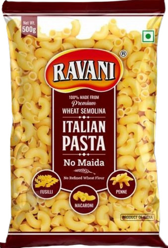500g Ravani Italian Elbow Pasta - Natural Preservative FSSAI Certified | Good Quality 6 Months Shelf Life Convenient Packet Packaging