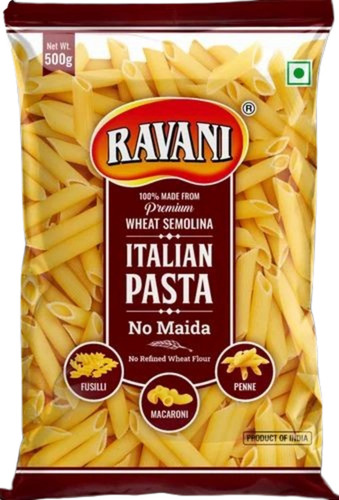 500g Ravani Italian Penne Pasta - 500 Grams Natural Preservatives FSSAI Certified Good Quality 6 Months Shelf Life Packet Packaging