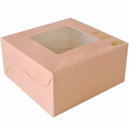 Cake Packaging Box - Paper Material, Square Shape | Printed Design for Elegant Presentation