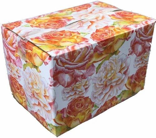 Printed Corrugated Packaging Box - 5 Ply Virgin Kraft Paper with Double Wall, 300 GSM, Multi-Color, Rectangular, 10 Kg Volume, Laminated Coating - Food Use