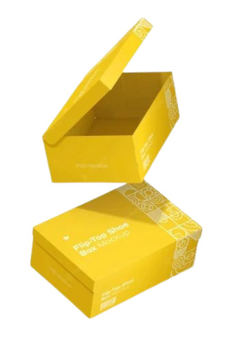 Shoe Packaging Box - Paper, Single Wall 3 Ply, 140/150 GSM, Multi Color Printed | Rectangular Shape, Lithography/Offset Printing