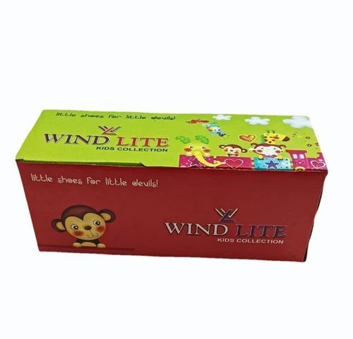 Slipper Packaging Box - Multi Color Printed Die Cut Rectangular Paper Box, Type E Flute 1/16 Thickness, 115/125 GSM Paper