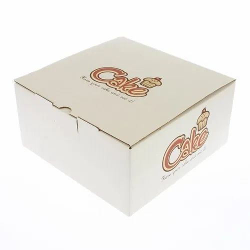 Cake Packaging Box - Duplex Paper 180-800 GSM Handmade with Eco-Friendly Printed White Design