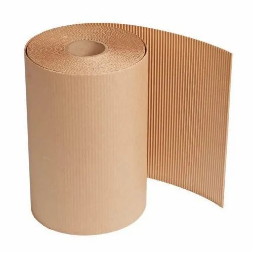 Corrugated Packaging Roll - Craft Paper 140 GSM, Brown Color, Plain Pattern | Eco Friendly Material for Sustainable Packaging Solutions