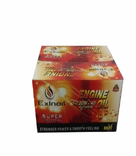 Engine Oil Packaging Box - 5 Ply Double Wall Rectangular Cardboard, Multi Color with Spot UV, Debossing & Thermoplastic Finishes