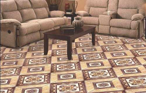 Floor Tiles - Ceramic 396 x 396 mm Size 8mm Thickness Square Shape Gloss Finish | Multi Color Accents