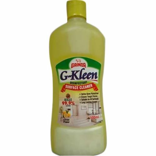 Liquid Surface Cleaner - 1 Liter Plastic Bottle Green & Yellow Liquid with Good Fragrance Easy to Use for Bathroom Cleaning Long Shelf Life