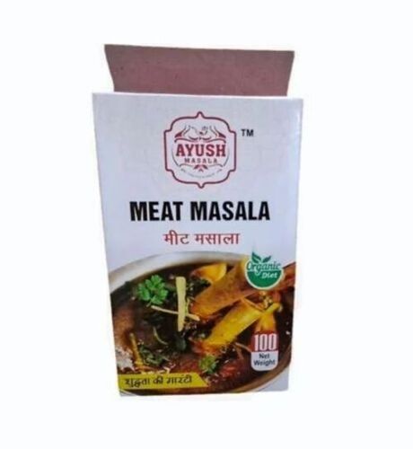 Meat Masala Packaging Box - 100g Capacity, 165X115X60 mm Size | Multi-Color, Bleached Kraft Paperboard, Rectangular Design - Printed