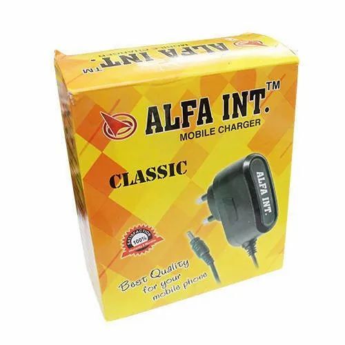 Mobile Charger Packaging Box - Rectangular Shape Bleached Kraft Paperboard Multi Color Spot UV Printing Litho-Laminated Coating Weight Capacity <2 Kg