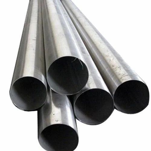 Stainless Steel Round Pipe - A+ Grade Silver Color High Pressure Polished Surface Finish Durable for Industrial Structure Applications | Long Lasting Welded Connections Includes Metal Pipe Caps Cold Drawn Technique