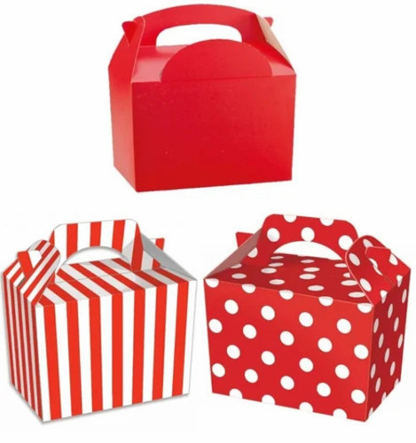 Handle Cake Box - Paper Material, Multi Color Printed Design | Ideal for Cake Packaging and Presentation