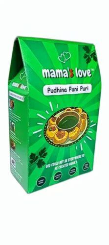 Pani Puri Packaging Box - Paper Material | Multi-Color Printed Design Features Green Color for Eye-Catching Presentation