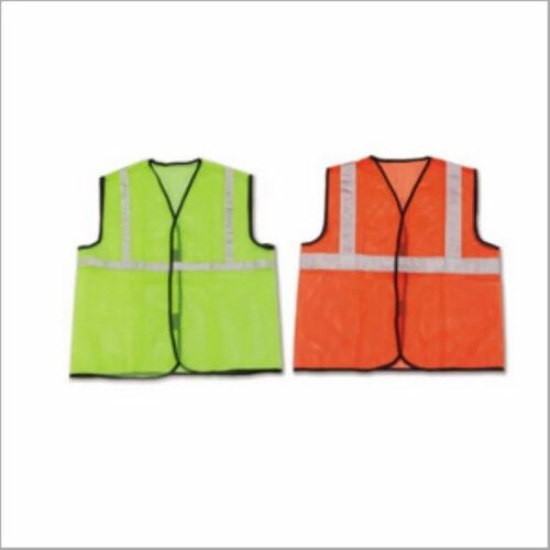 Reflective Safety Vest - Sleeveless Medium Size Plain Green/Orange | Industrial Use Unisex Skin Friendly Reusable Waterproof